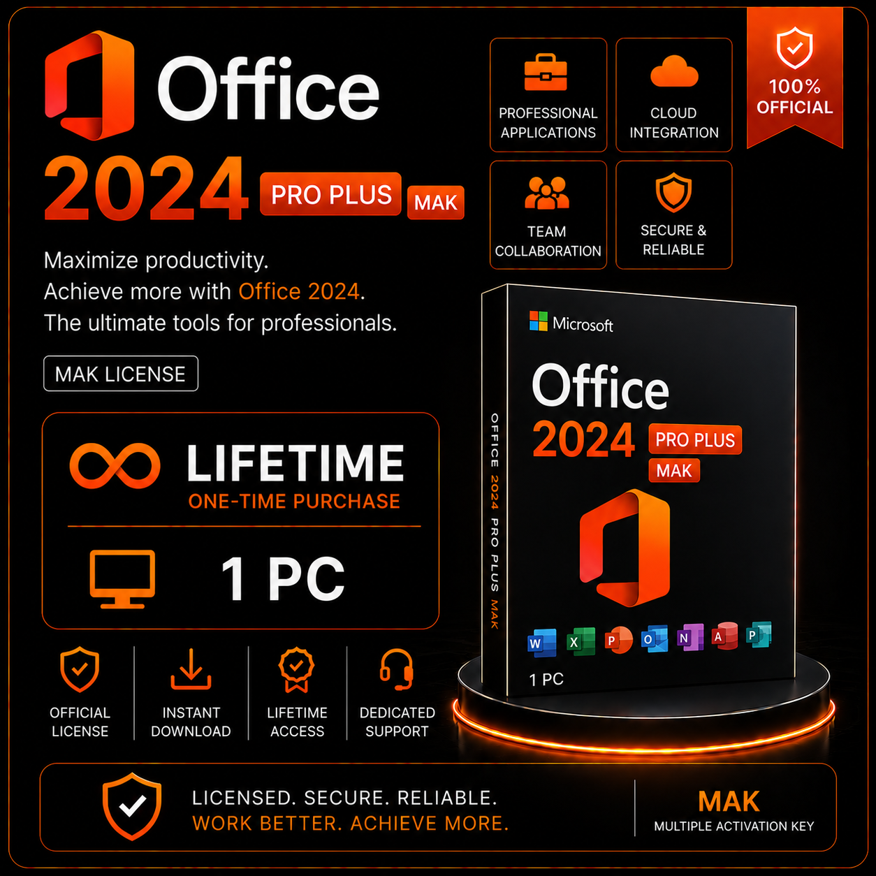 Office 2024 Pro Plus MAK - Lifetime - 1 PC